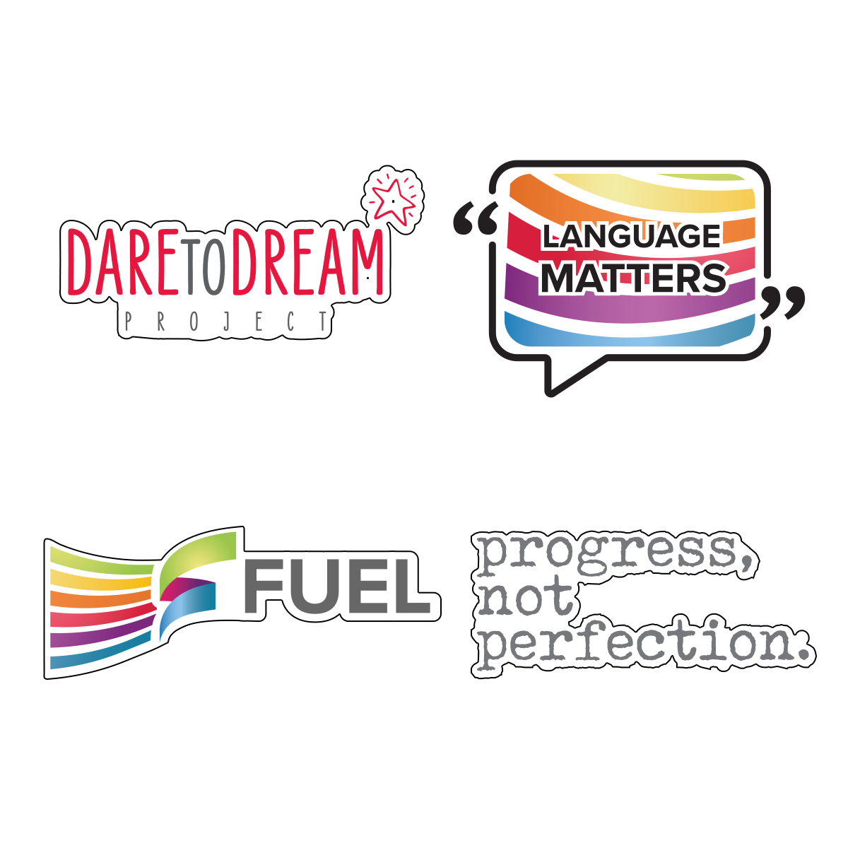 Waterproof Vinyl Stickers - Set of 4 - IN STOCK ITEM - LLS1227