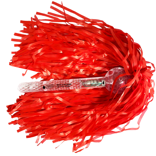 Man & Women of the Year Light Up Red Pom Poms - LIMITED QUANTITY