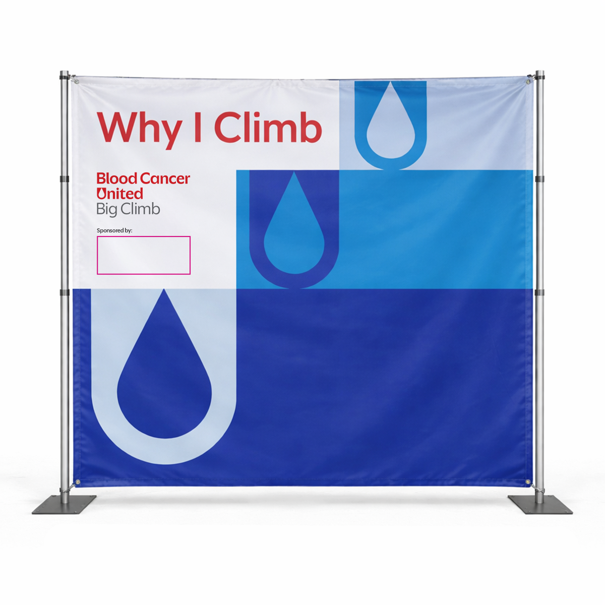 Why I Climb Step & Repeat Banner 8ft - ORDER 2 WEEKS PRE-EVENT - BCU215