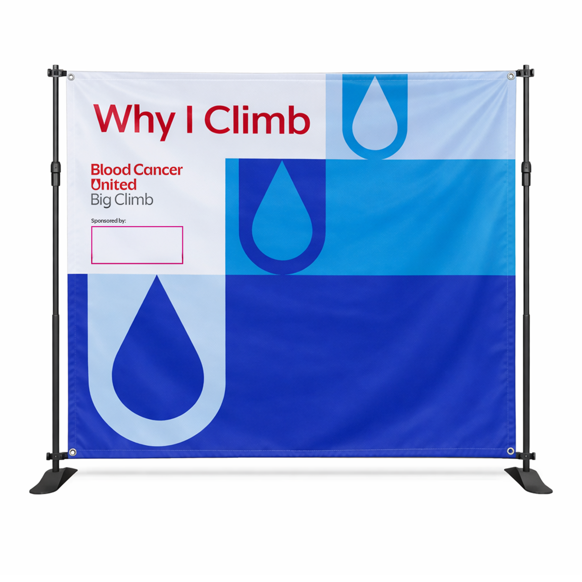 Why I Climb Step & Repeat Banner 8ft - ORDER 2 WEEKS PRE-EVENT - BCU215